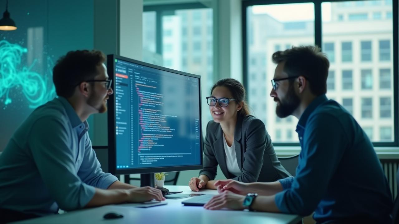 Delta Clear team collaborating in a modern Austin office, reflecting the company's innovative spirit and AI imaging expertise.