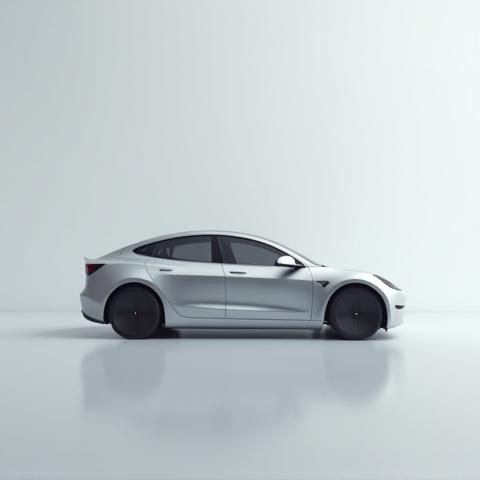 Automotive vehicle with background replaced by studio setting