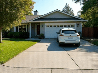 Animated GIF showing clutter like a car or trash cans being seamlessly removed from a real estate photo